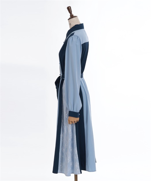 レース切替配色シャツワンピース | axes femme | axes femme レース切替配色シャツワンピース | axes femme | axes femme