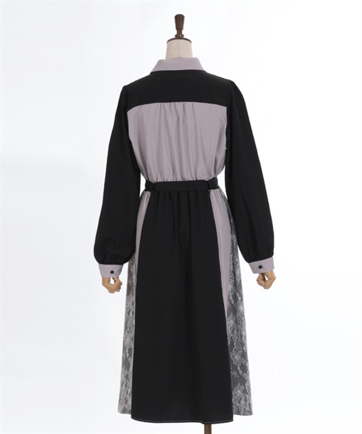 レース切替配色シャツワンピース | axes femme | axes femme レース切替配色シャツワンピース | axes femme | axes femme