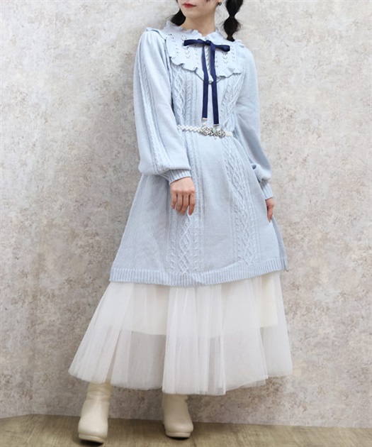 ヨーク切替リボンニットワンピ | axes femme | axes femme