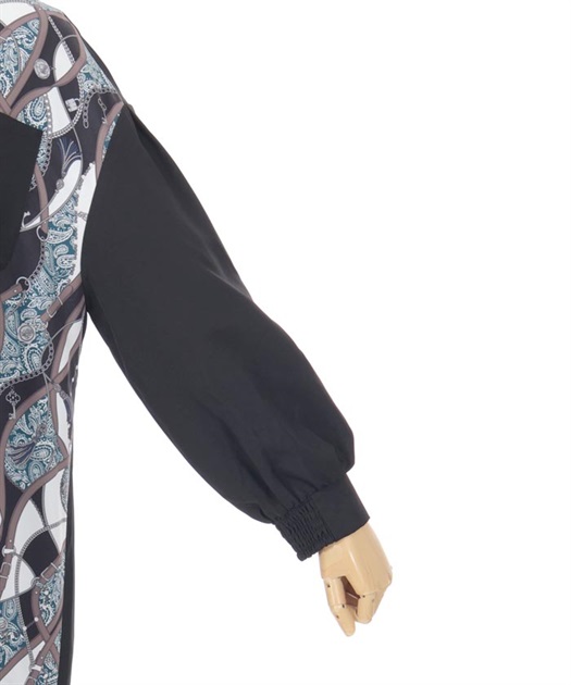 スカーフ切替シャツワンピース | outlet | axes femme online shop スカーフ切替シャツワンピース | outlet | axes femme online shop