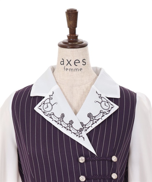 薔薇×時計刺繍ドッキングワンピース | axes femme | axes femme 薔薇×時計刺繍ドッキングワンピース | axes femme | axes femme