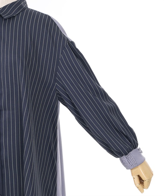 柄切替バイカラーシャツワンピ | レディース服・レディース 柄切替バイカラーシャツワンピ | レディース服・レディース