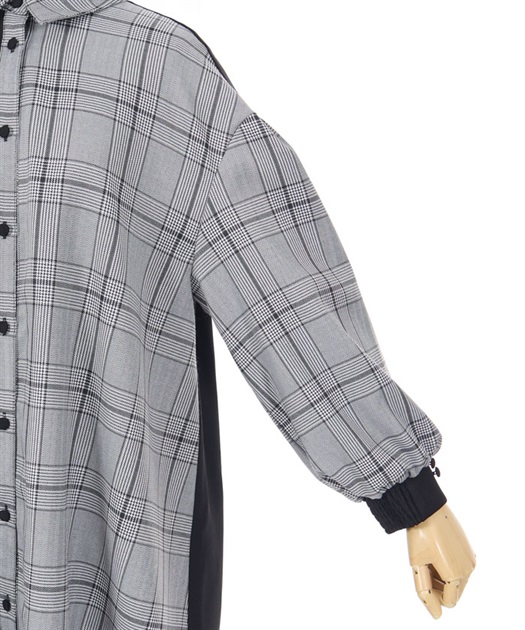 柄切替バイカラーシャツワンピ【期間限定価格】 | レディース服 柄切替バイカラーシャツワンピ【期間限定価格】 | レディース服