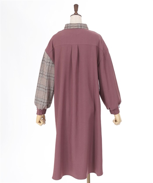 柄切替バイカラーシャツワンピ【期間限定価格】 | レディース服