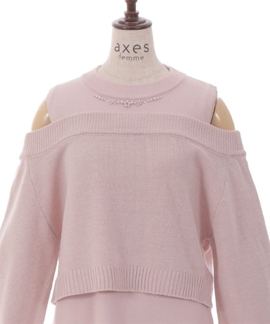 ラメカーデ×ニットワンピースセット | axes femme | axes femme