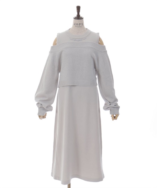 ラメカーデ×ニットワンピースセット | outlet | axes femme ラメカーデ×ニットワンピースセット | outlet | axes femme