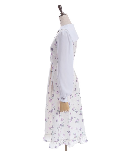 すみれ柄セーラー襟ワンピース【期間限定価格】 | レディース服 すみれ柄セーラー襟ワンピース【期間限定価格】 | レディース服