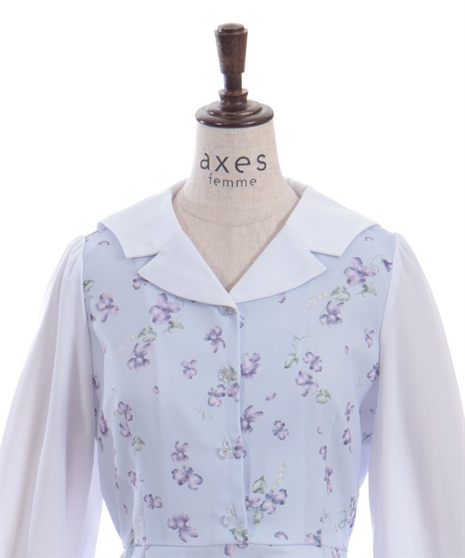 すみれ柄セーラー襟ワンピース【予約】 | レディース服 すみれ柄セーラー襟ワンピース【予約】 | レディース服