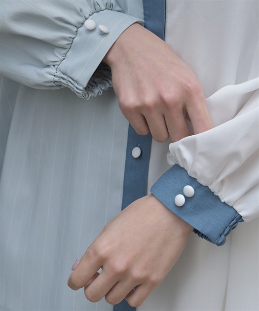 ストライプ配色切替シャツワンピース | レディース服 ストライプ配色切替シャツワンピース | レディース服