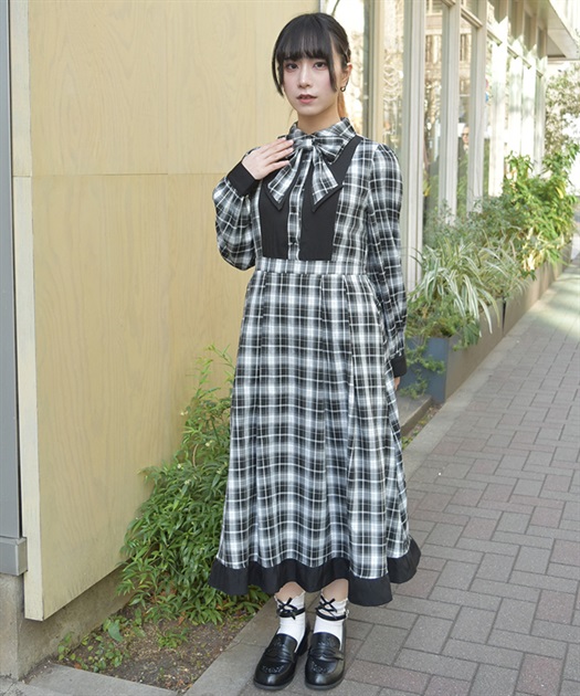 チェック切替シャツワンピース | axes femme online shop