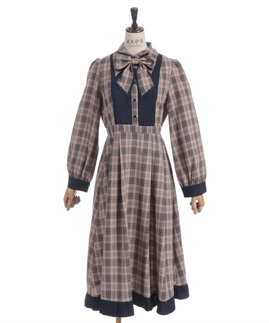 チェック切替シャツワンピース | axes femme online shop