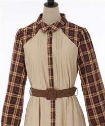 チェックバイカラーワンピース | outlet | axes femme online shop チェックバイカラーワンピース | outlet | axes femme online shop