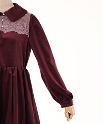 話題の行列 axes | outlet | レースデザインベロアワンピース femme shop online フラダンス
