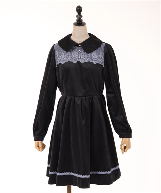レースデザインベロアワンピース | outlet | axes femme online shop レースデザインベロアワンピース | outlet | axes femme online shop