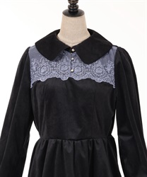 レースデザインベロアワンピース | outlet | axes femme online shop レースデザインベロアワンピース | outlet | axes femme online shop