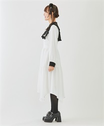 チャイナボタン刺繍襟付ワンピース | outlet | axes femme