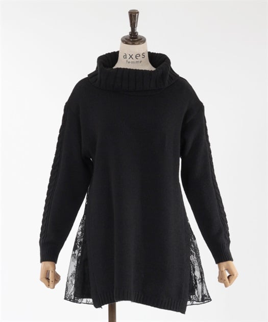サイドレースニットチュニ | outlet | axes femme online shop