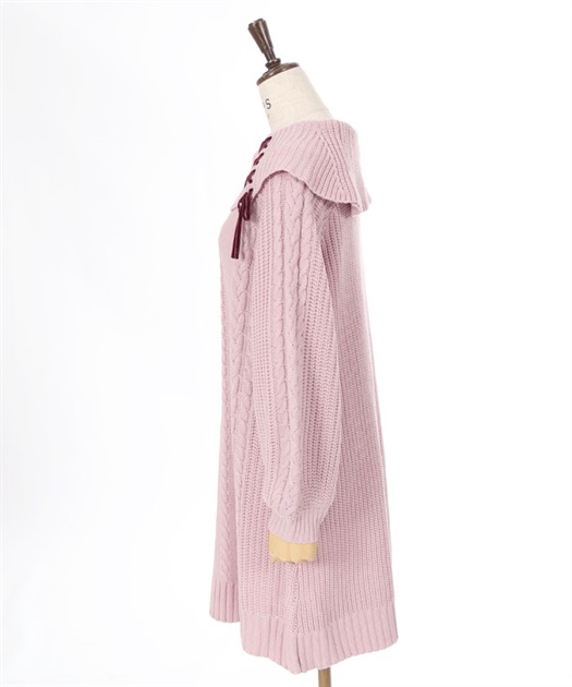 W編み上げニットチュニック【期間限定価格】 | レディース服 W編み上げニットチュニック【期間限定価格】 | レディース服