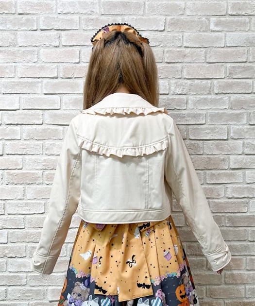 フリル合皮ライダース | レディース服・レディースファッション