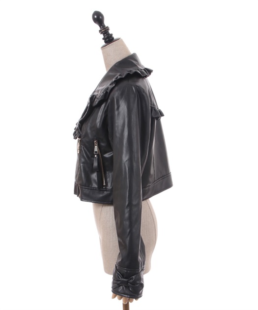 フリル合皮ライダース | kawaii | axes femme online shop フリル合皮ライダース | kawaii | axes femme online shop