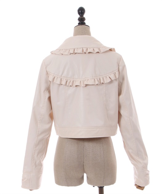 フリル合皮ライダース | kawaii | axes femme online shop フリル合皮ライダース | kawaii | axes femme online shop