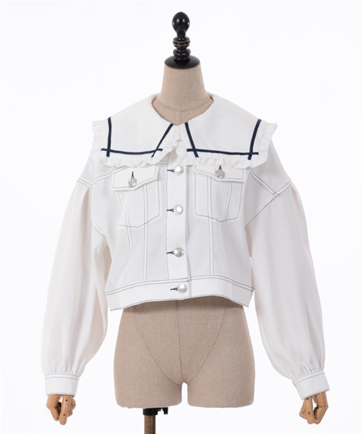 セーラー襟ショートブルゾン | outlet | axes femme online shop セーラー襟ショートブルゾン | outlet | axes femme online shop