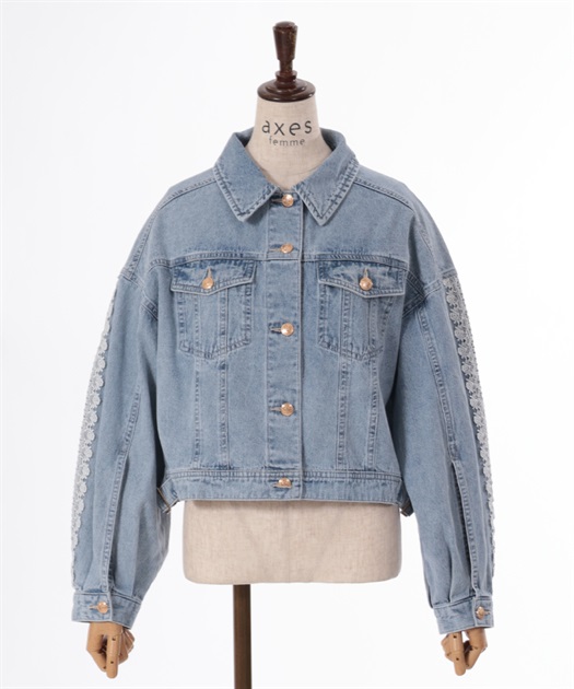 レース×ラインデニムジャケット | outlet | axes femme online shop レース×ラインデニムジャケット | outlet | axes femme online shop