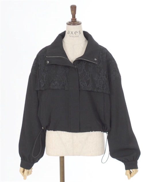 レース切替ショートブルゾン | outlet | axes femme online shop