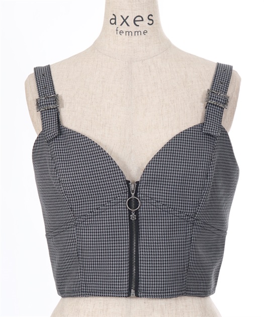 ベルトデザインジップビスチェ | outlet | axes femme online shop ベルトデザインジップビスチェ | outlet | axes femme online shop