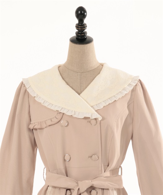 フリル襟ガーリートレンチ | outlet | axes femme online shop フリル襟ガーリートレンチ | outlet | axes femme online shop