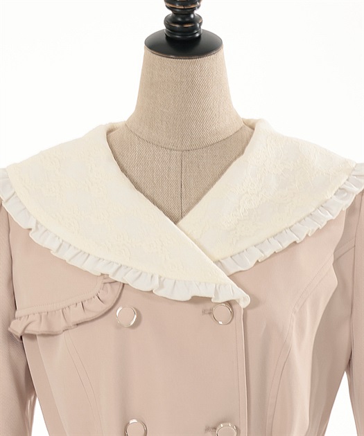フリル襟ガーリートレンチ | outlet | axes femme online shop フリル襟ガーリートレンチ | outlet | axes femme online shop