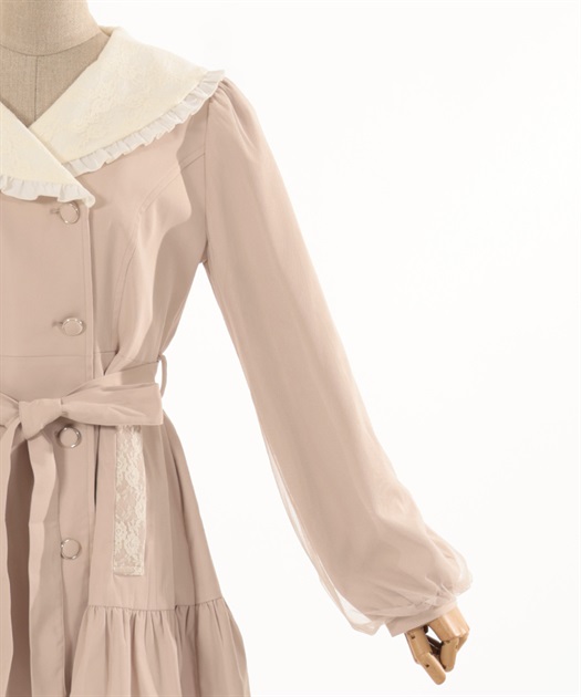 フリル襟ガーリートレンチ | outlet | axes femme online shop フリル襟ガーリートレンチ | outlet | axes femme online shop