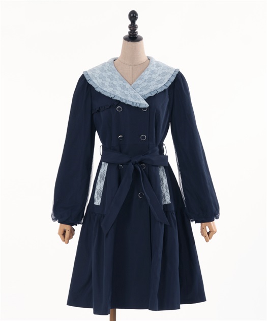 フリル襟ガーリートレンチ | outlet | axes femme online shop フリル襟ガーリートレンチ | outlet | axes femme online shop
