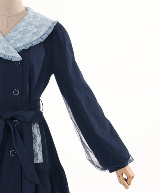 フリル襟ガーリートレンチ | outlet | axes femme online shop フリル襟ガーリートレンチ | outlet | axes femme online shop