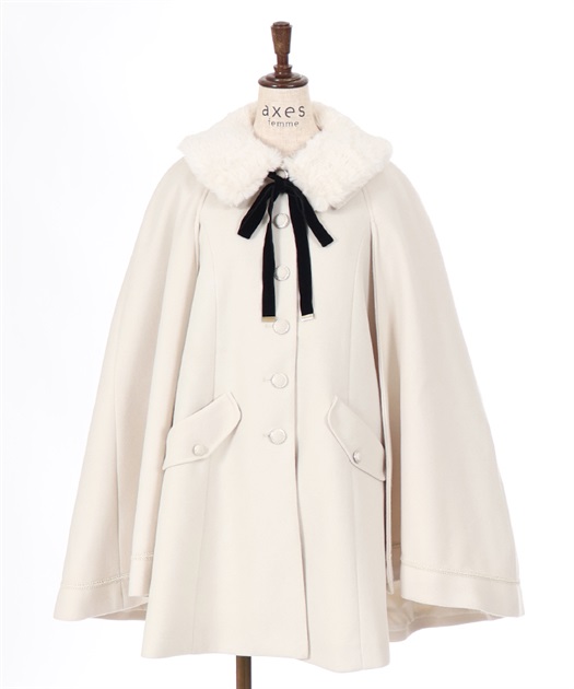 ファー襟付ケープコート | axes femme | axes femme online shop ファー襟付ケープコート | axes femme | axes femme online shop