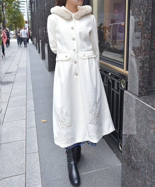 天体刺繍フード付コート | axes femme | axes femme online shop 天体刺繍フード付コート | axes femme | axes femme online shop
