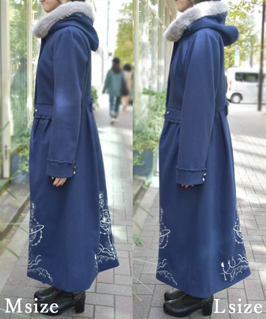 天体刺繍フード付コート | outlet | axes femme online shop 天体刺繍フード付コート | outlet | axes femme online shop