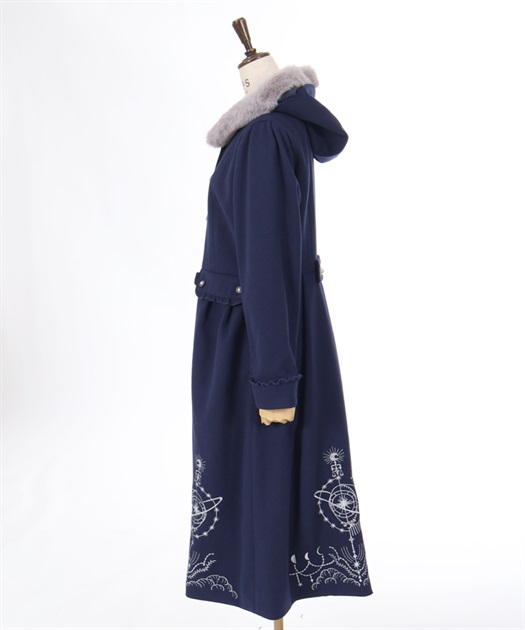 天体刺繍フード付コート | outlet | axes femme online shop 天体刺繍フード付コート | outlet | axes femme online shop