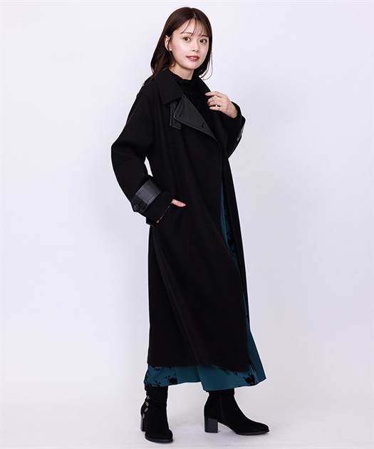 異素材切替ロングコート | axes femme | axes femme online shop 異素材切替ロングコート | axes femme | axes femme online shop