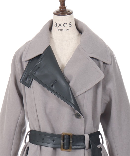 axes femme｜異素材切替ロングコート | Rakuten Fashion(楽天ファッション／旧楽天ブランドアベニュー)NC7255