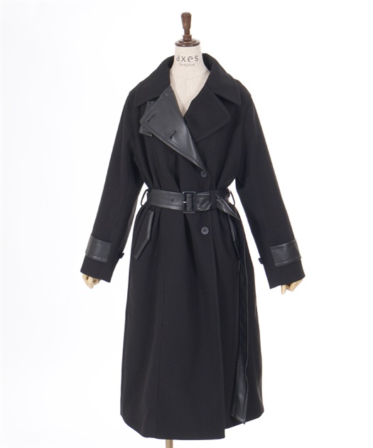 異素材切替ロングコート【期間限定価格】 | axes femme | axes 異素材切替ロングコート【期間限定価格】 | axes femme | axes