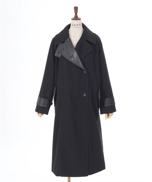異素材切替ロングコート | レディース服・レディース 異素材切替ロングコート | レディース服・レディース