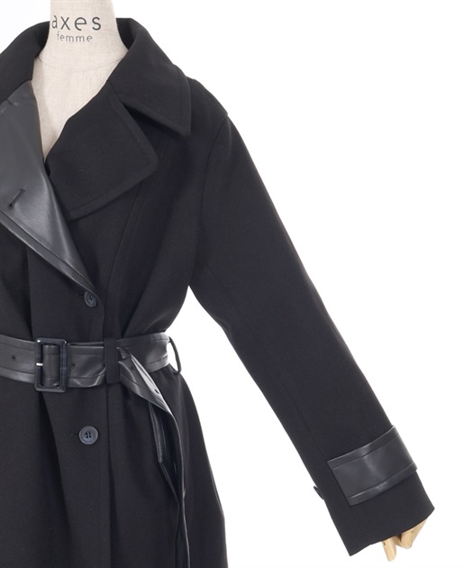 異素材切替ロングコート【期間限定価格】 | axes femme | axes 異素材切替ロングコート【期間限定価格】 | axes femme | axes