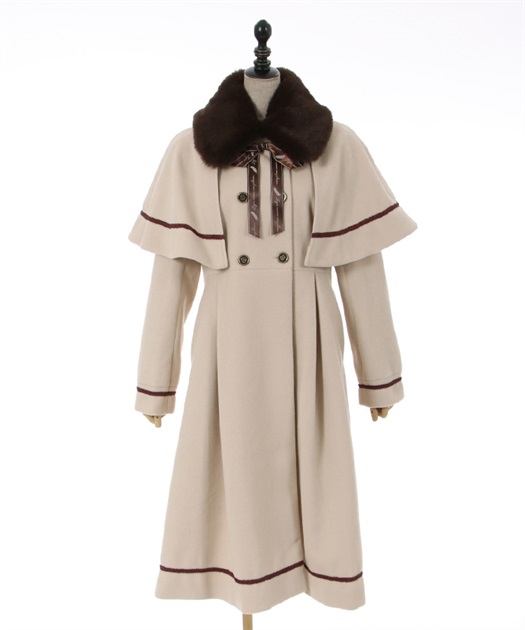ファー襟付ケープロングコート | outlet | axes femme online shop ファー襟付ケープロングコート | outlet | axes femme online shop
