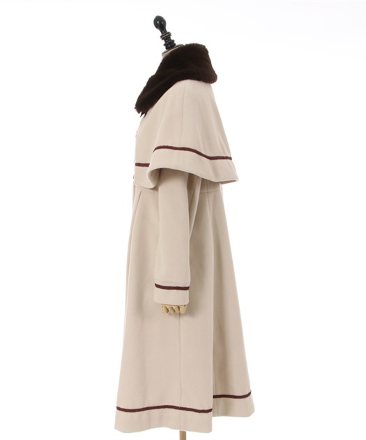 ファー襟付ケープロングコート | outlet | axes femme online shop ファー襟付ケープロングコート | outlet | axes femme online shop