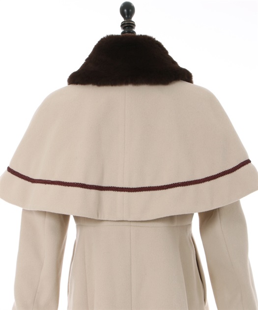 ファー襟付ケープロングコート | outlet | axes femme online shop ファー襟付ケープロングコート | outlet | axes femme online shop