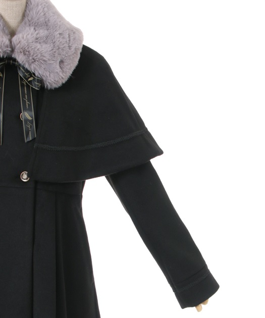 ファー襟付ケープロングコート | outlet | axes femme online shop ファー襟付ケープロングコート | outlet | axes femme online shop