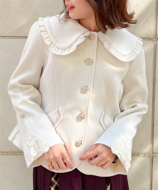 ファー襟付編上ショートコート | outlet | axes femme online shop ファー襟付編上ショートコート | outlet | axes femme online shop