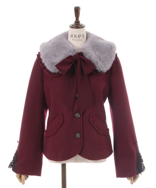 ファー襟付編上ショートコート | outlet | axes femme online shop
