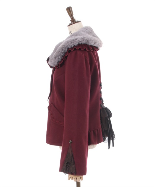 ファー襟付編上ショートコート | outlet | axes femme online shop ファー襟付編上ショートコート | outlet | axes femme online shop